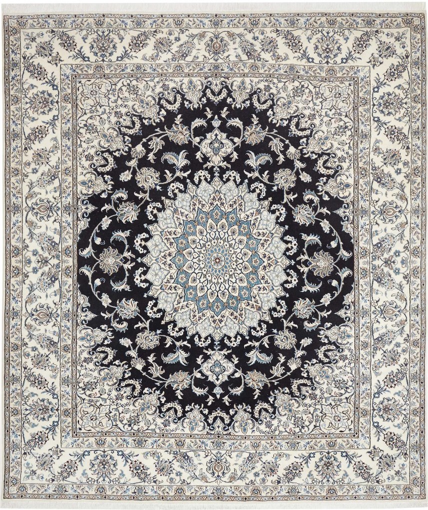 Nain Tappeto persiano 290 x 250 Blu (Iran) Annodato A Mano