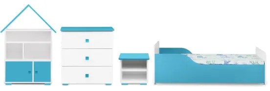 Armadietto PABIS 87x83 cm bianco/blu