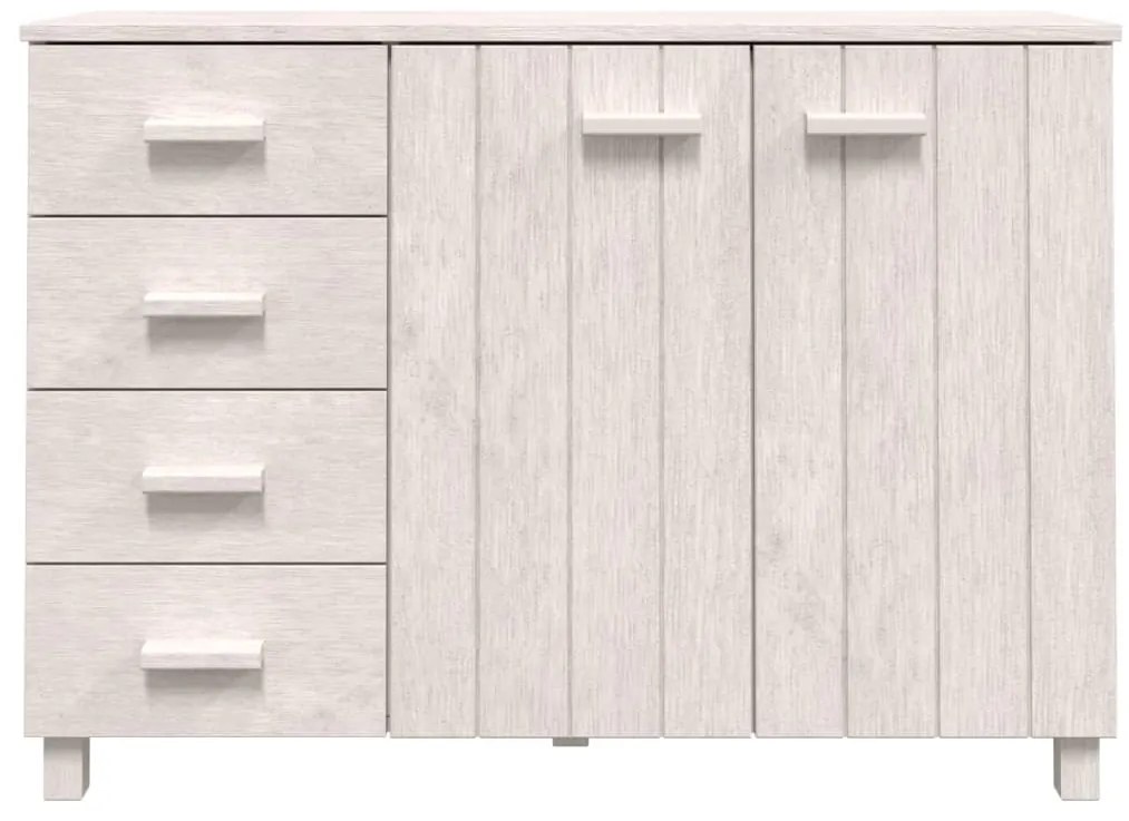 Credenza hamar bianca 113x40x80 cm in legno massello di pino