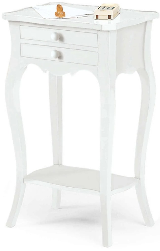 JUSTIN - mobile portatelefono in legno massello cm 44 x 32 x 71 h