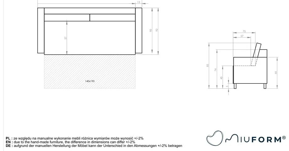 Divano letto grigio Charming Charlie - Miuform