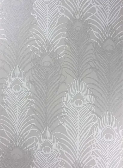 Tapete Peacock von Osborne & Little - Pebble/ White