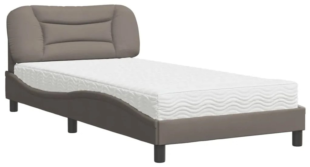 Letto con materasso tortora 100x200 cm in tessuto