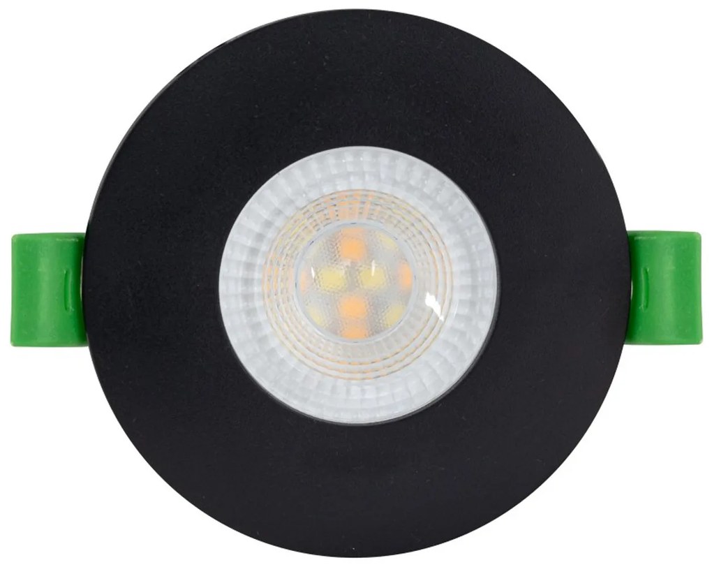 Faro LED da incasso 6W Dimmerabile CCT Foro ø70mm IP44 - Nero Colore Bianco Variabile CCT