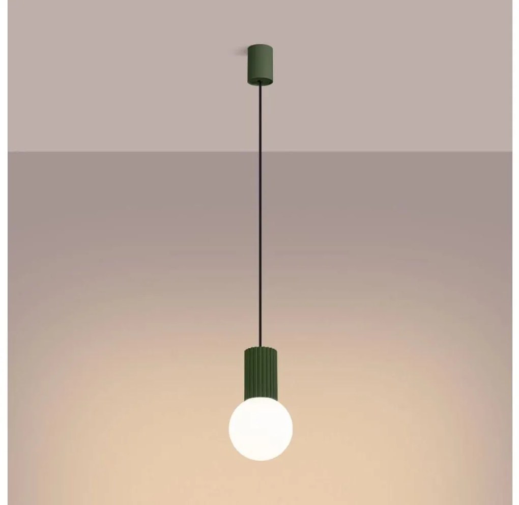 Sollux SL.1724 - Lampadario a sospensione con filo HALO 1xG9/8W/230V diametro 12 cm verde