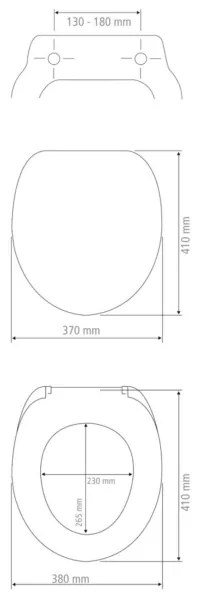 WENKO 25172100-WC sedile WC PRIMA 37x41 cm blu/argento