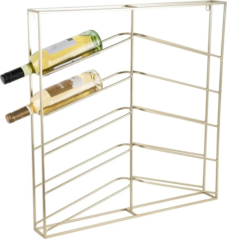 Portabottiglie da parete dorato in metallo numero di bottiglie 10 67x66x7,5 cm Cuadro – PT LIVING