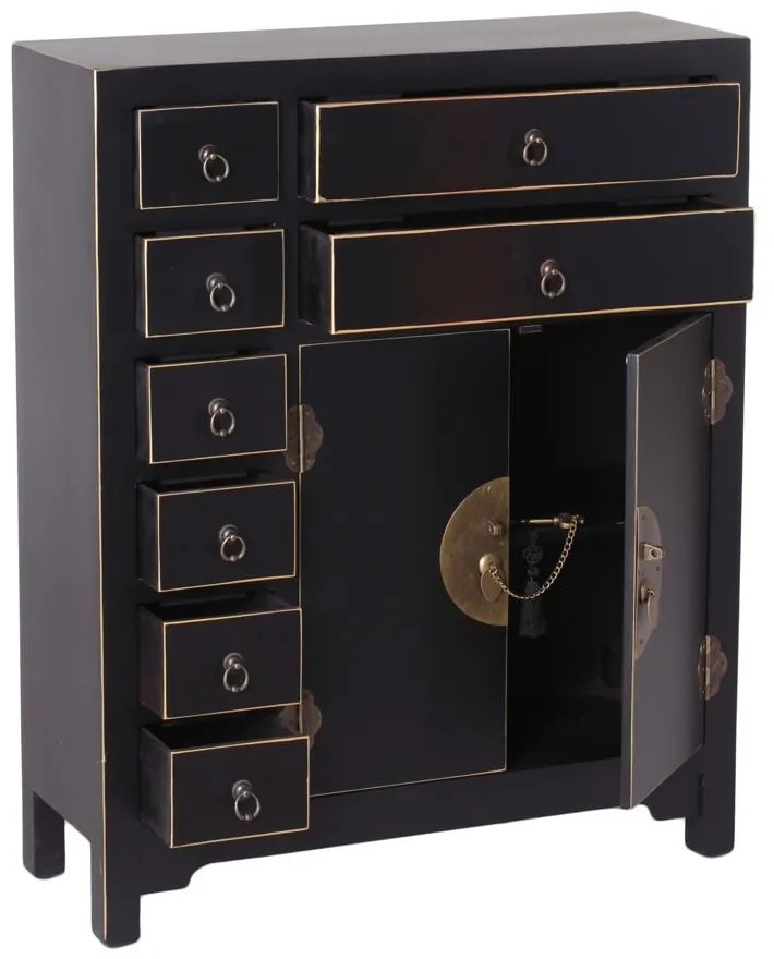 Cassettiera alta nera 73x90 cm Oriente - Ixia