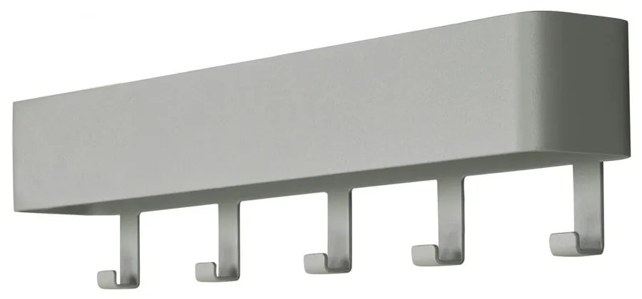 Appendiabiti da parete in metallo grigio-verde con ripiano Dax Play - Spinder Design