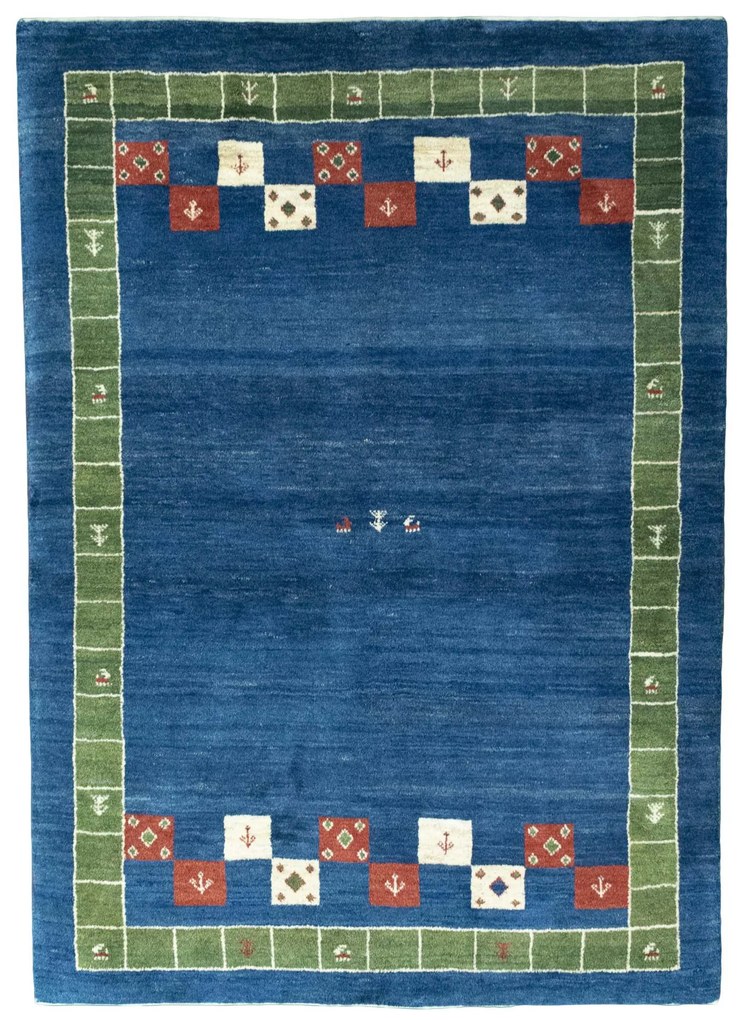 Gabbeh Tappeto 150 x 220 Blu (Iran) Annodato A Mano