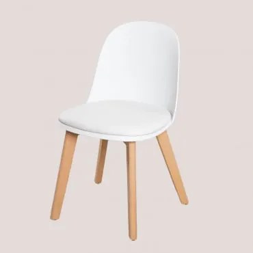 Sedia Da Pranzo In Polipropilene E Legno Di Faggio Belyna Bianco - Sklum