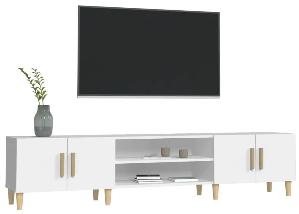 Mobile porta tv bianco 180x31,5x40 cm in legno multistrato