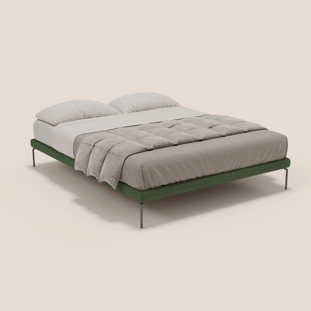 Ring sommier sfoderabile con piedi alti 24 cm in tessuto impermeabile T14 verde
