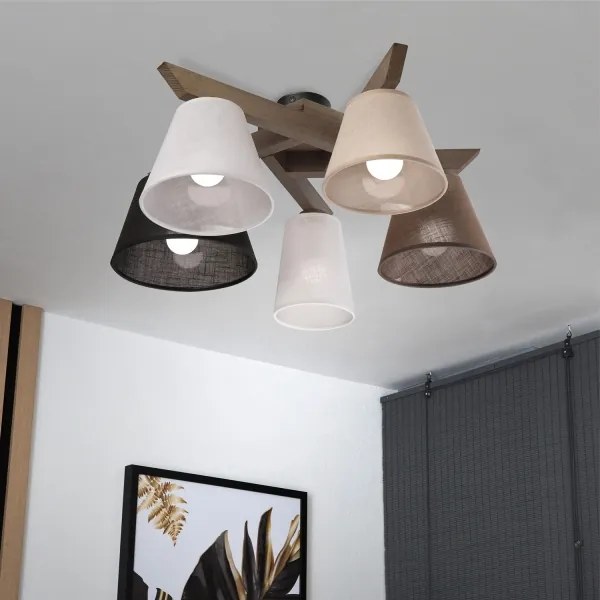 Brilagi - Lampadario LED ANTHONY 5xE14/40W/230V rovere noce