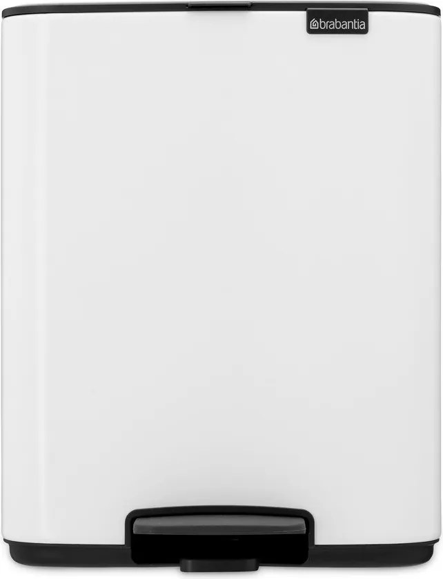 Cestino per la spazzatura bianco in acciaio con pedale 12 l Bo – Brabantia