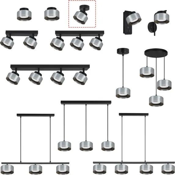 Brilagi - LED Faretto AURA LUX 1xGX53/30W/230V Ø 13 cm nero/fumé