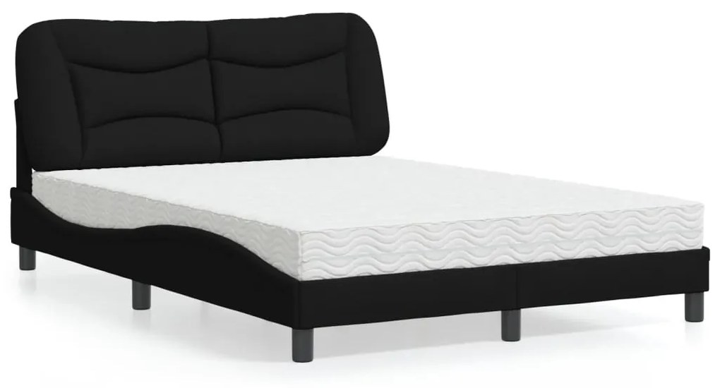 Letto Con Materasso Nero 120x200 Cm İn Tessuto /