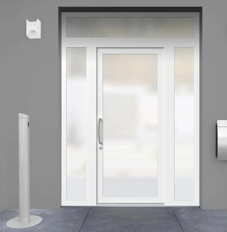 Portoncino d'ingresso Condo21 L 90 x H 210 cm in PVC bianco, apertura spingere a destra