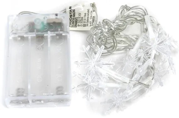 Aigostar - Catena luminosa LED natalizia 10xLED/3xAA 1,5m bianco caldo con fiocchi di neve