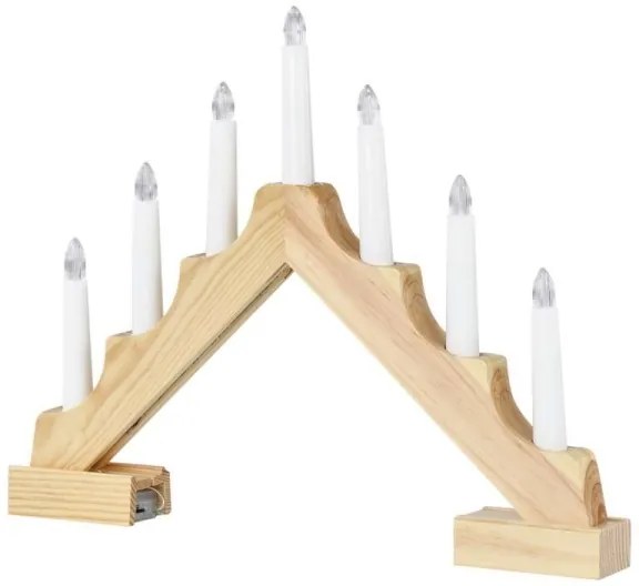 Candeliere natalizio LED 7xLED/2xAA beige