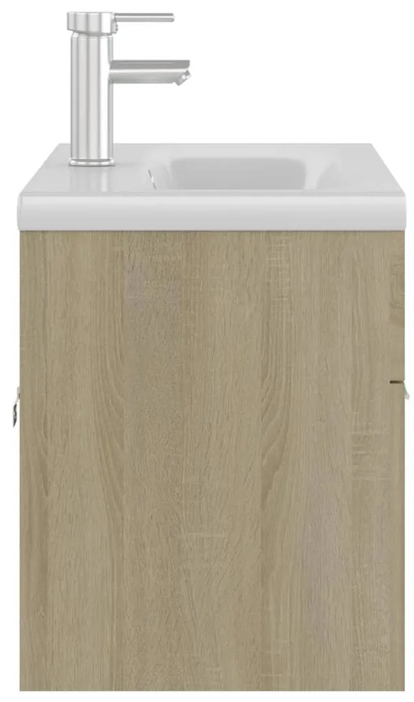 Mobile con lavabo integrato rovere sonoma in legno multistrato