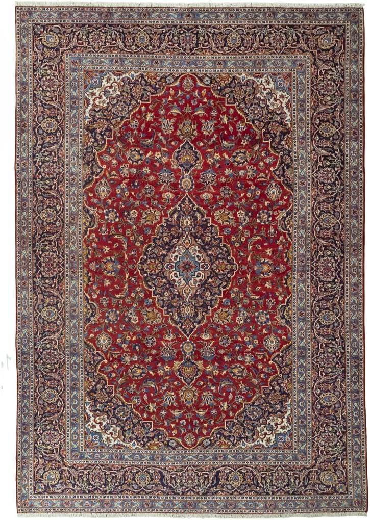 Kashan Tappeto persiano 360 x 250 Rosso (Iran) Annodato A Mano