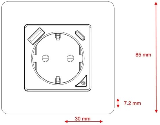 Immax NEO 07801L - Presa smart 16A/230V + USB-A + USB-C Tuya SCHUKO
