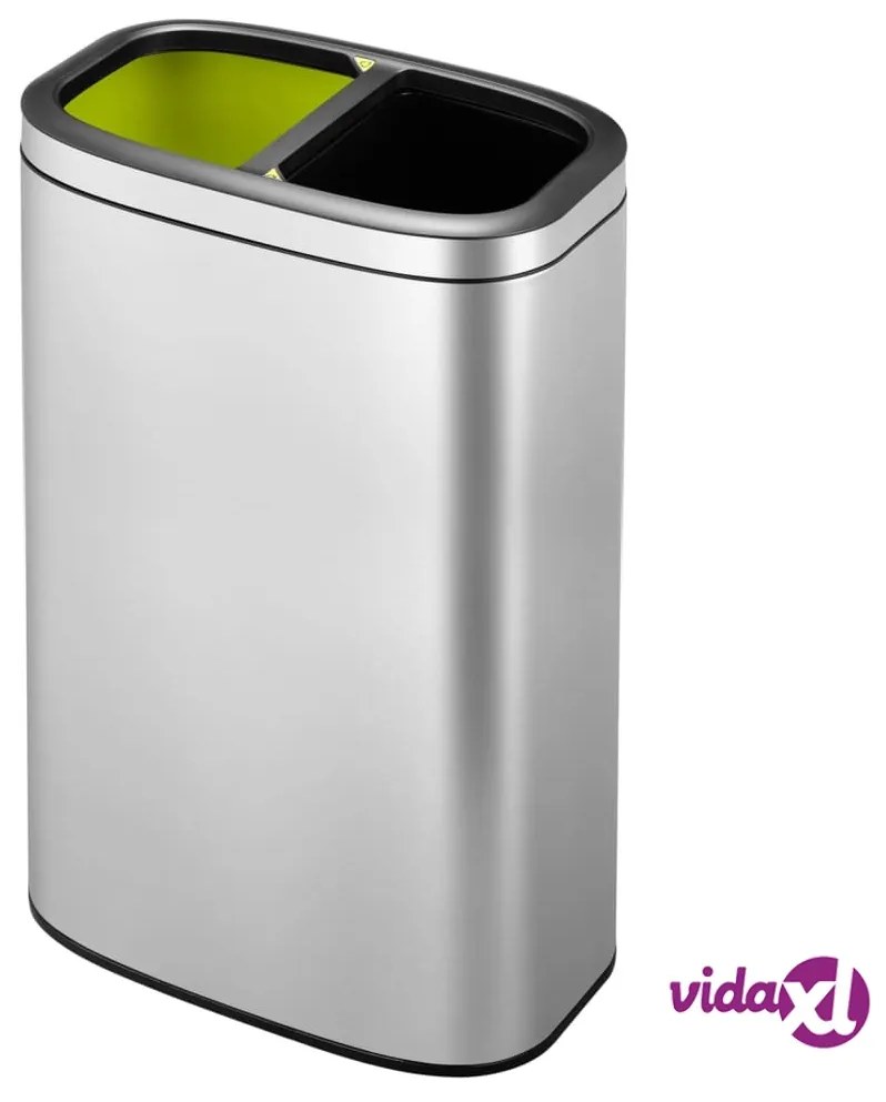 EKO Pattumiera Aperta OLI-Cube 2x20 L Argento Opaco