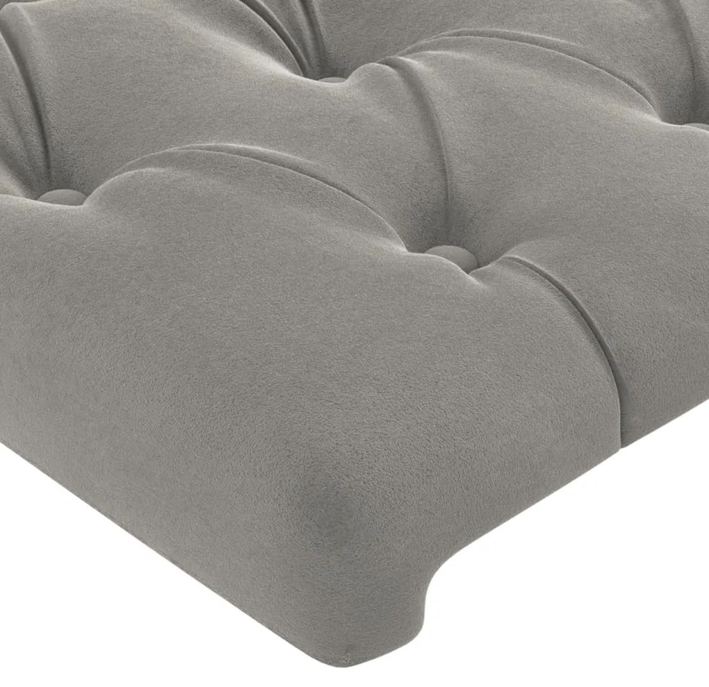 Testiera ad orecchio grigio chiaro 93x23x118/128 cm in velluto