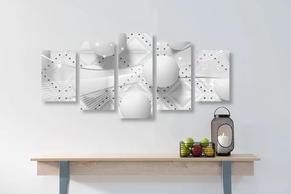 Quadri 5 pezzi – Lusso in bianco e nero