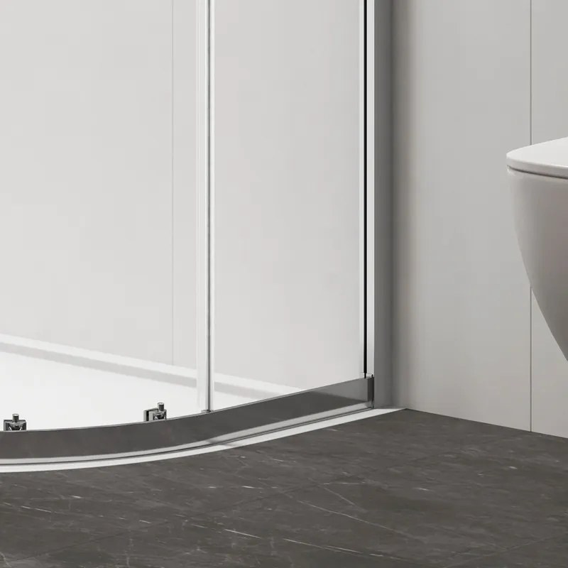 Box doccia 90x90 semicircolare altezza 200h finitura cromo | KZ2000 - KAMALU