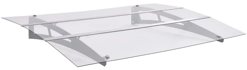 Tettoia Per Porta Argento E Trasparente 120x90 Cm Policarbonato /