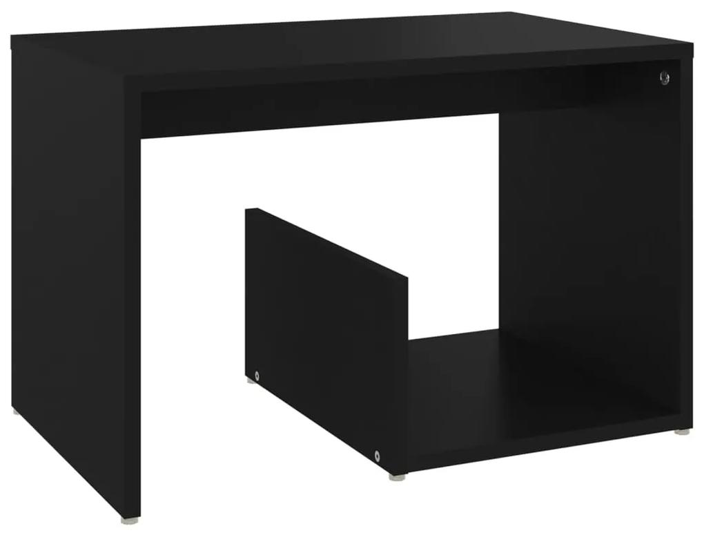Tavolino nero 59x36x38 cm in legno multistrato