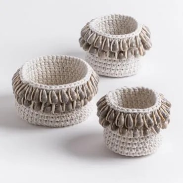 Set di 3 cestini in cotone Vinapu D - Sklum