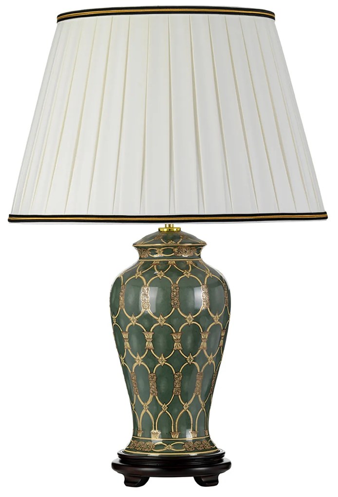 Lampada Da Scrivania Contemporanea Sashi Porcellana Verde Oro 1 Luce E27