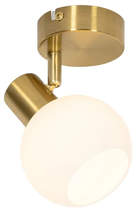 Faretto Art Déco oro con vetro opalino orientabile - Anouk