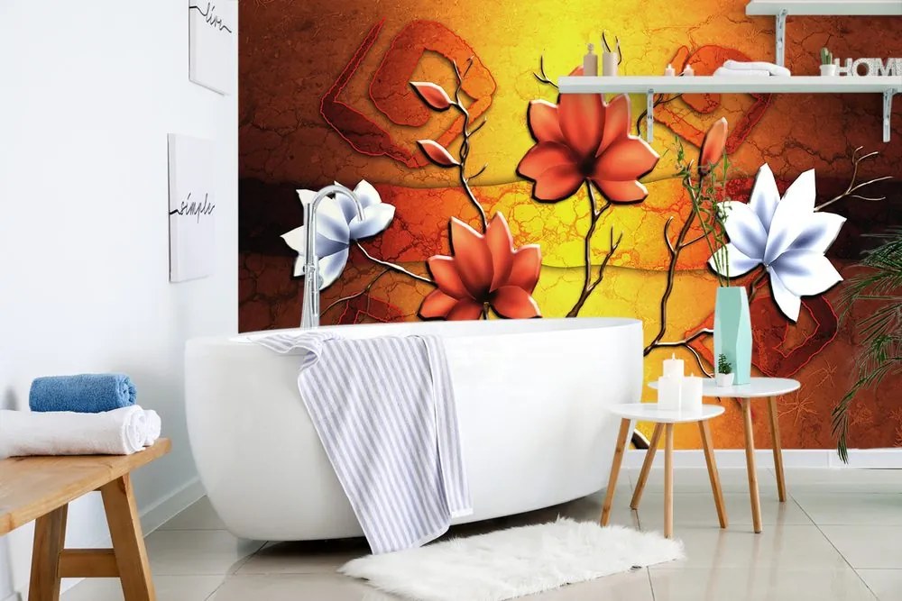 Carta da parati – Fiori in stile etnico