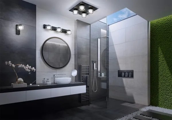 Osram - Lampada da parete LED per bagno ORBIS FLAME 3xLED/5,5W/230V IP44 nero