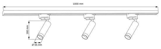 Faretto per sistema a binario FADO 3xGU10/10W/230V nero