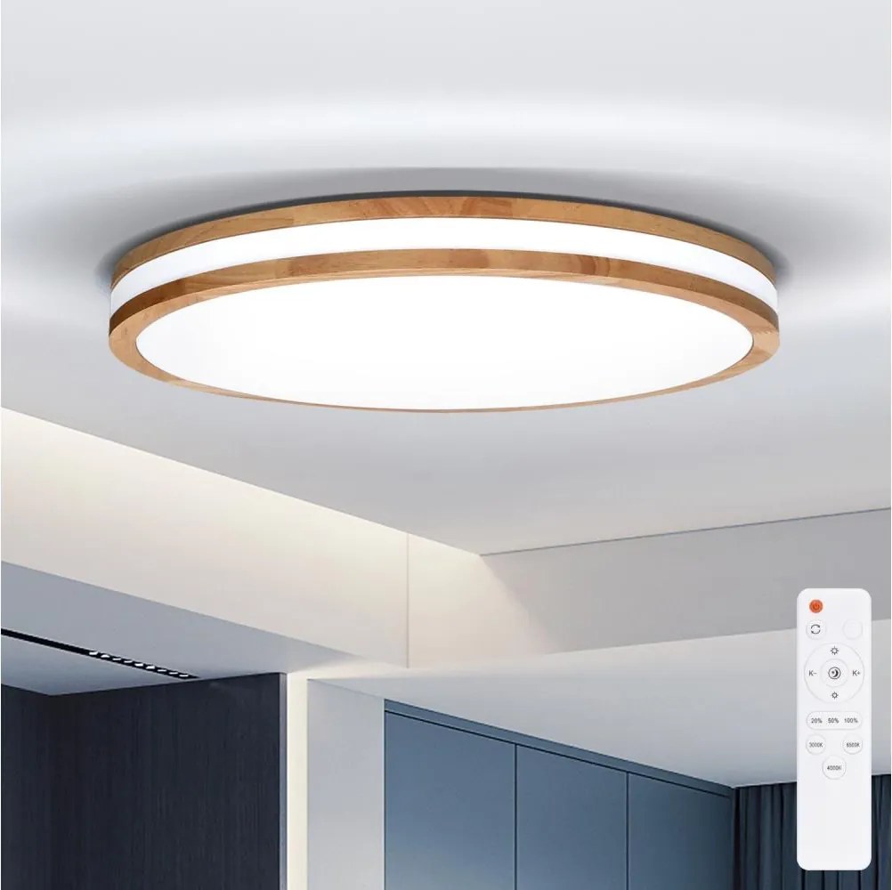 Brilagi-LED Plafoniera dimmerabile MOLINA LED/72W/230V 3000-6500K finitura rovere Ø 78 cm + telecomando