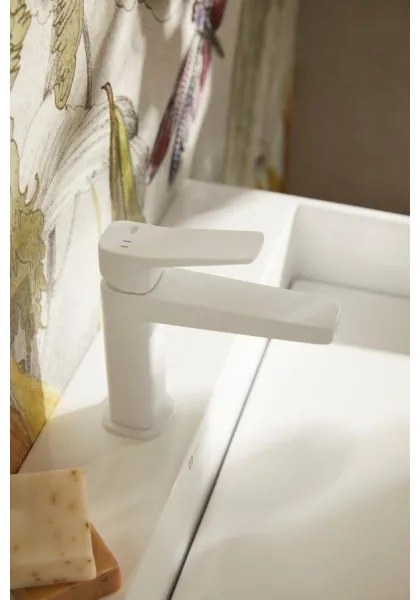 KFA Armatura 4522-815-44 - Miscelatore per lavabo + piletta MALAGA 15,9 cm, bianco