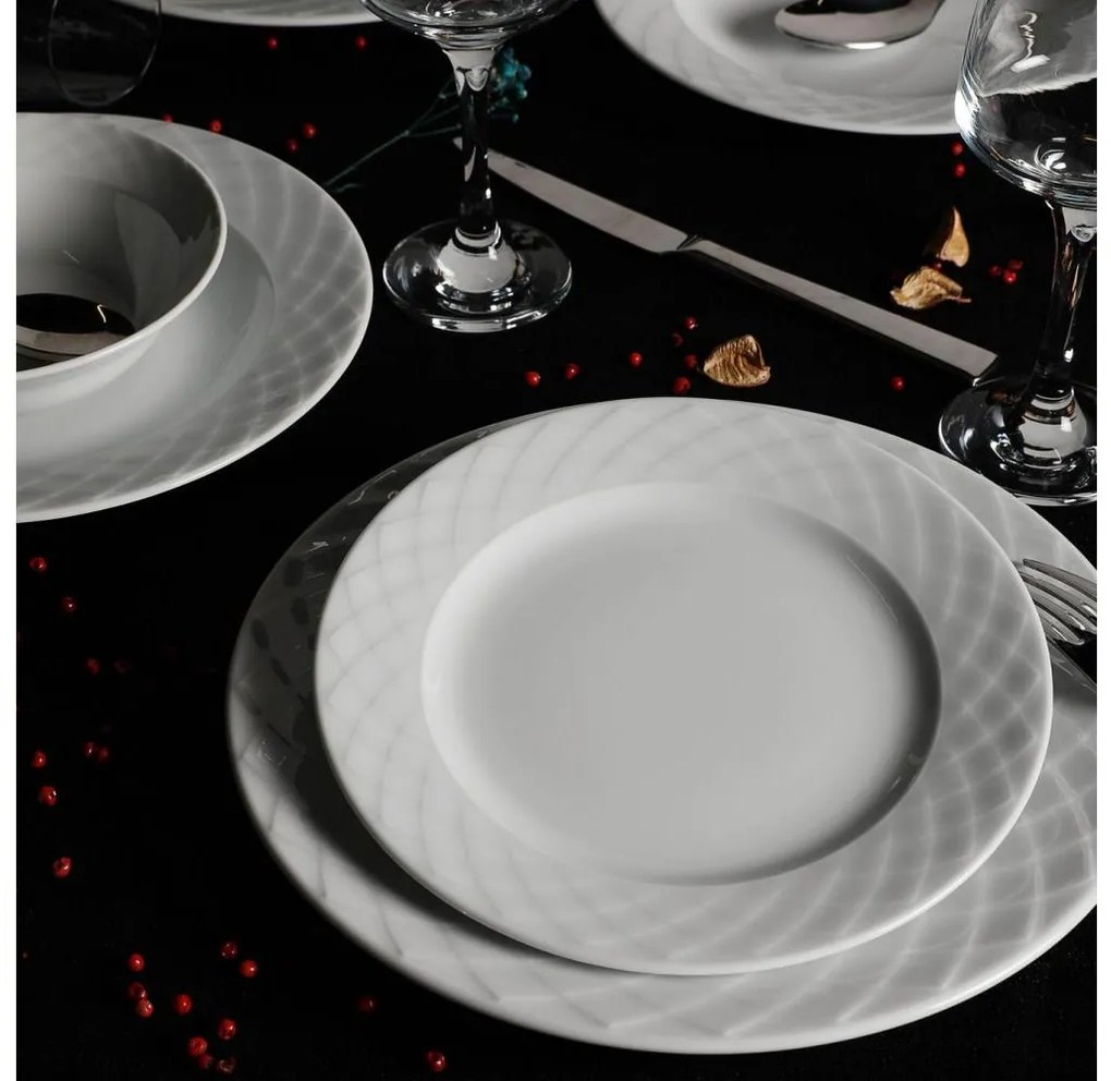 Set da tavola 24 pezzi bianco/porcellana