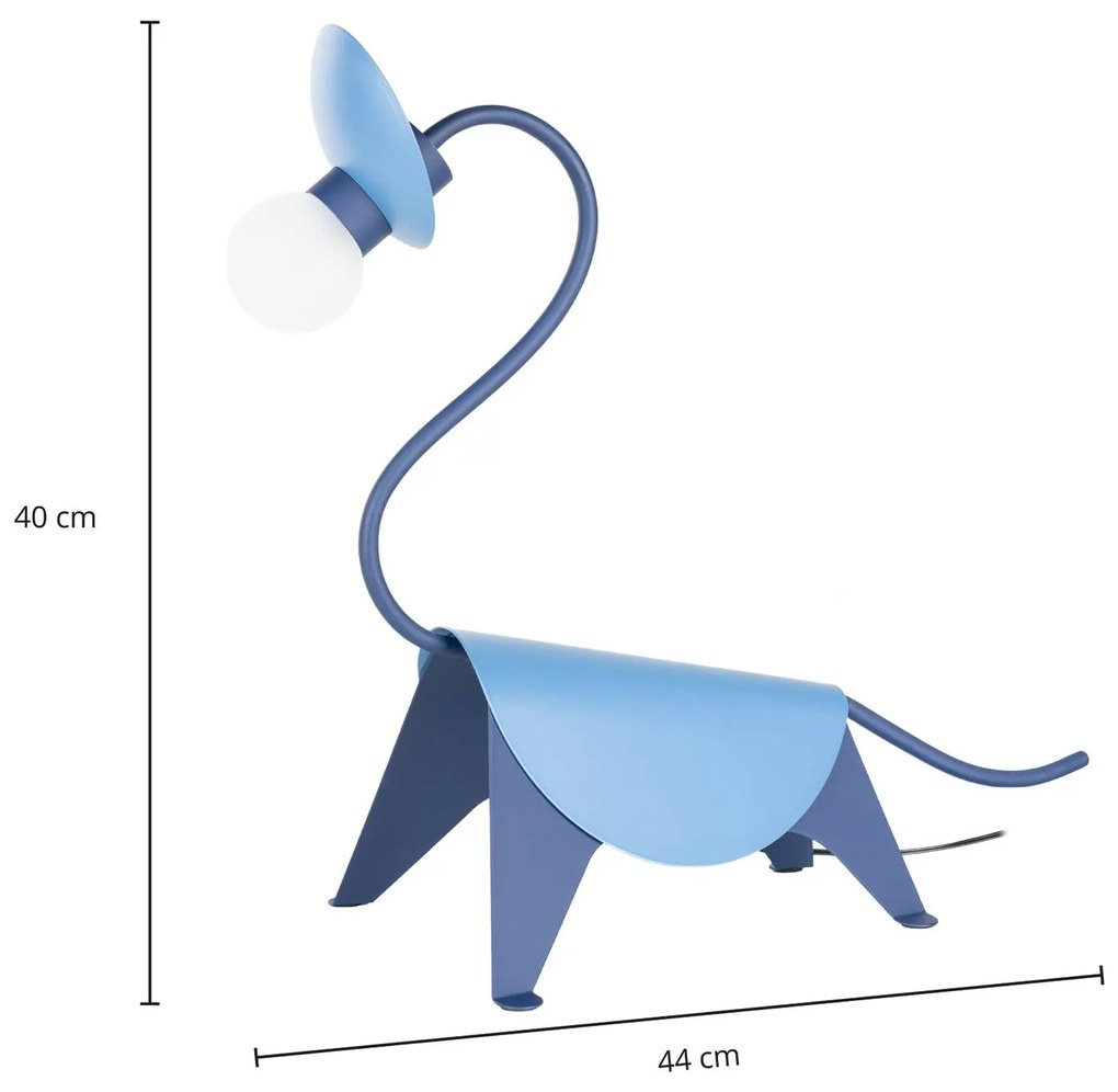 Lucande Idalina lampada LED tavolo, dinosauro, blu