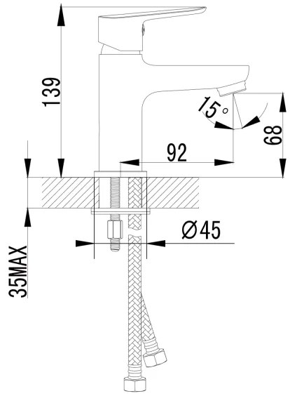 Sapho - Miscelatore per lavabo SMALL 13,9 cm cromo lucido