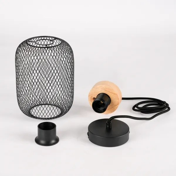 Brilagi - Lampada a sospensione con cavo BASKLITE 1xE27/15W/230V legno di caucciù/nero