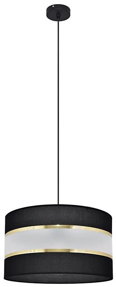 Lampadario a sospensione con filo HELEN 1xE27/15W/230V diametro 35 cm nero/oro