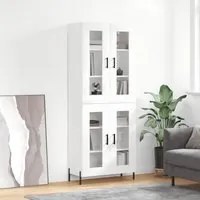 Credenza Bianco Lucido 69,5x34x180 cm in Legno Multistrato 3198283