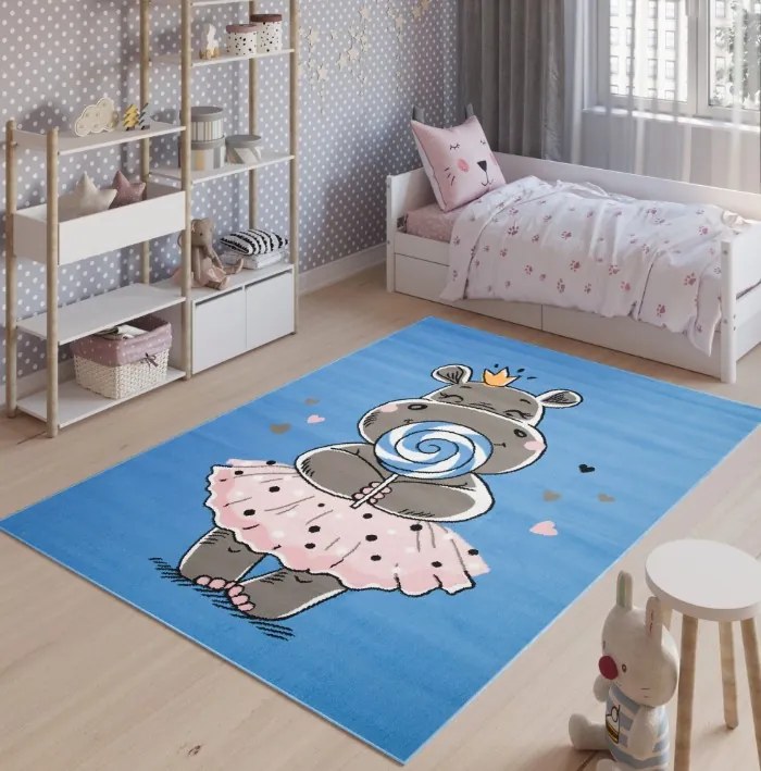 Tappeto per la camera dei bambini con ippopotamo Larghezza: 200 cm | Lunghezza: 300 cm