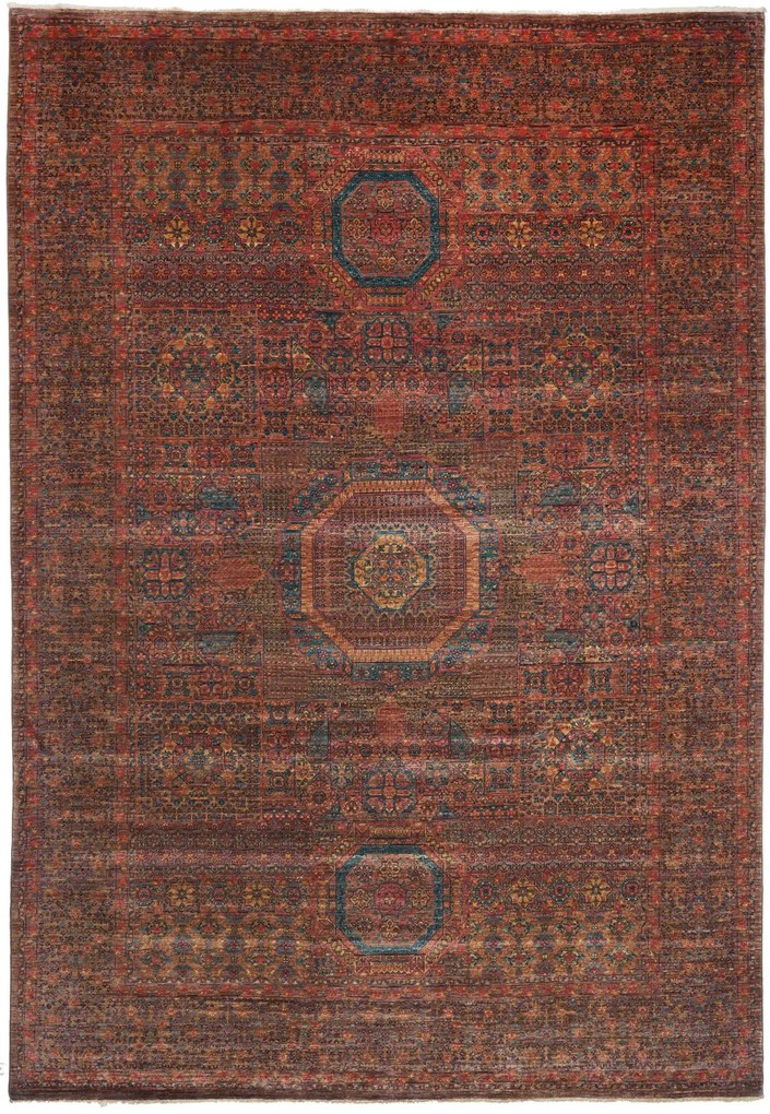 Mamluk Tappeto 350x240 Marrone (Pakistan) Annodato A Mano