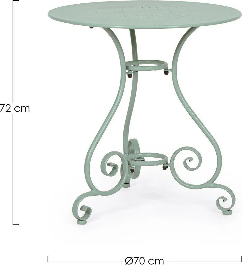 Tavolino da giardino rotondo in acciaio ø 70 cm Etienne – Bizzotto